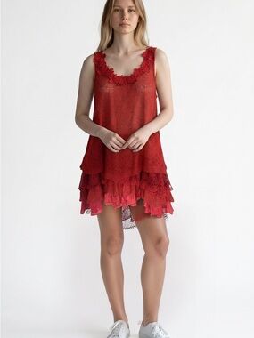 Pretty Angel tiered ruffle hem sleeveless dress